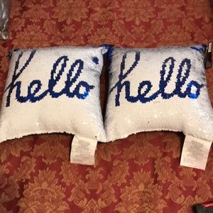 NWT Two reversible sequin throw pillows